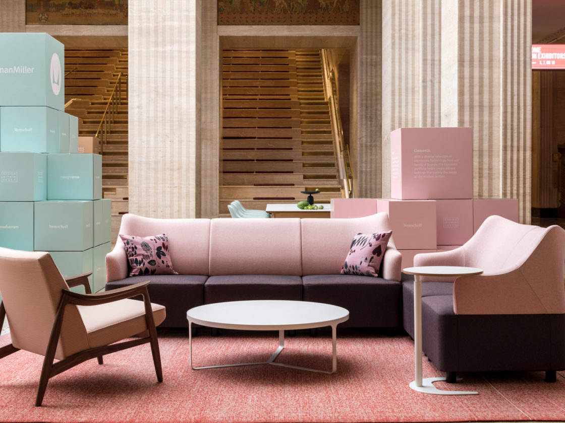 pink office space Herman Miller